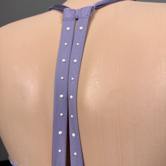 New Victoria’s Secret Very Sexy Unlined Plunge Bra 30A Purple Pearl Racerback - Picture 4 of 8